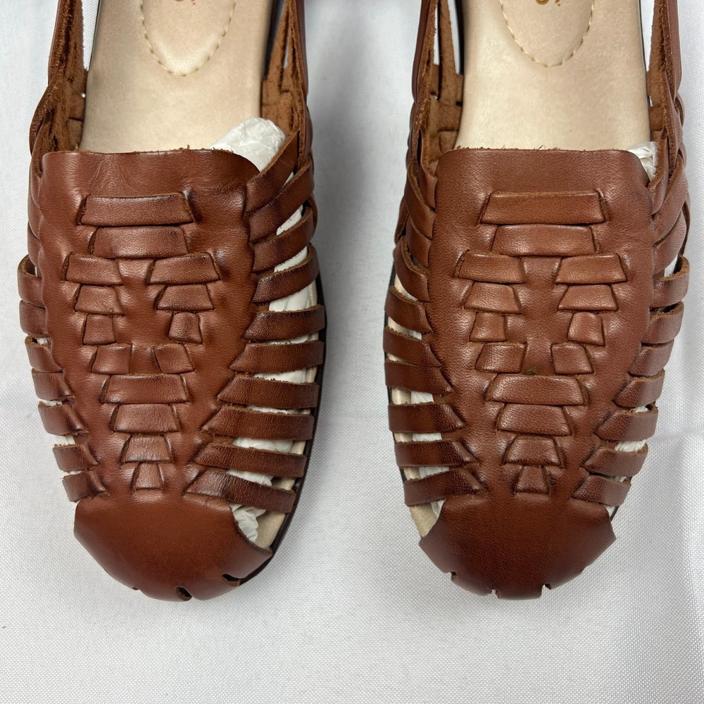 Softspots Trinidad‎ Brown Woven Leather Flats Comfort Slip On Loafers Size 10 M - Picture 3 of 11